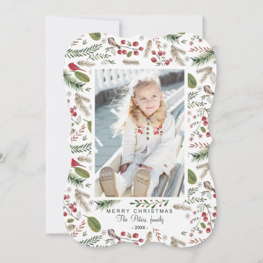 松の木のクリスマス |ホリデーフォトカード シーズンカード (正面)
