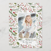 松の木のクリスマス |ホリデーフォトカード シーズンカード (正面/裏面)