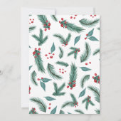 松の木のクリスマス ミストルート 水彩画 デッキ・ザ・ホールズ 招待状 (裏面)
