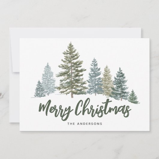 松の木のクリ素朴スマス シーズンカード (正面)