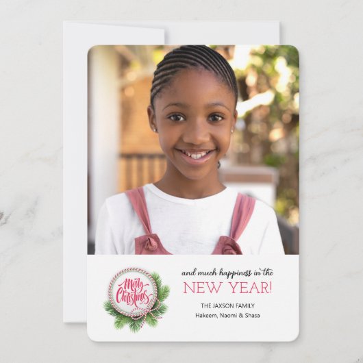 松の木のグリーティング写真ホリデーカード シーズンカード (正面)