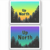 松の木のシルエット – アウトドアを探索素晴らし シール (正面)