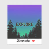 松の木のシルエット – アウトドアを探索素晴らし シール (シート)