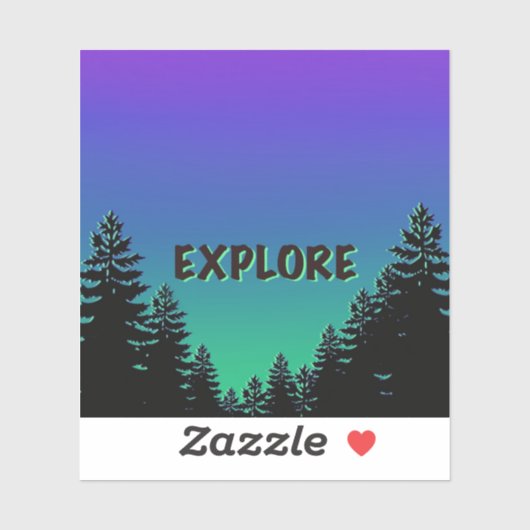 松の木のシルエット – アウトドアを探索素晴らし シール (シート)