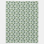 松の木のパターンのクリスマスグリーンウォーター色 フリースブランケット (正面)