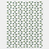 松の木のパターンのクリスマスグリーンウォーター色 フリースブランケット (正面)