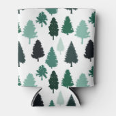 松の木のパターン緑 缶クーラー (正面)