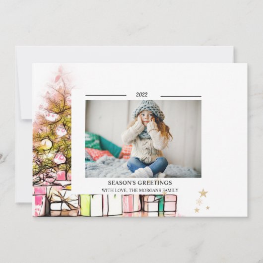 松の木のプレゼントフォトシーズンの挨拶 (正面)