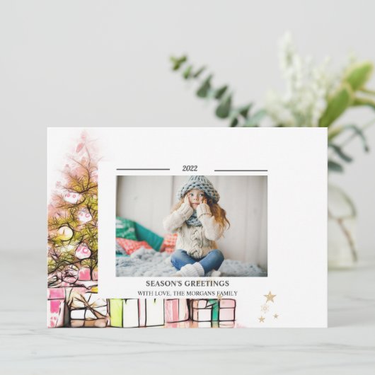 松の木のプレゼントフォトシーズンの挨拶 (スタンド正面)