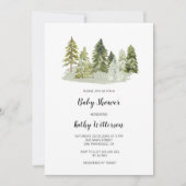 松の木のベビーシャワーの招待 招待状 (正面)