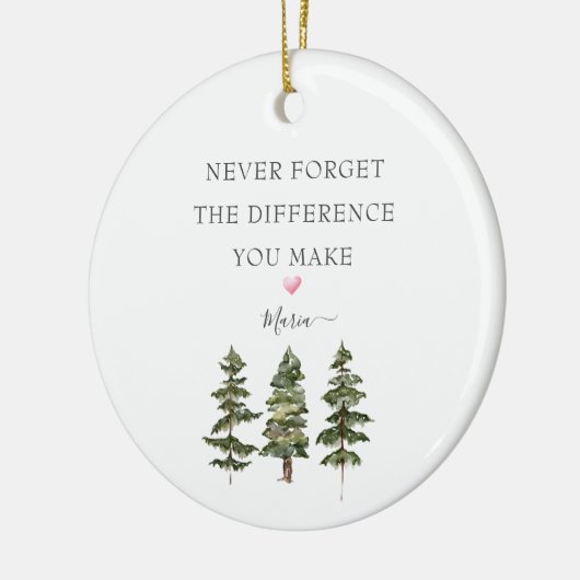 松の木のメッセージ忘れパーソナライズされたあり セラミックオーナメント (左)