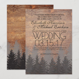 松の木のラスティックな結婚式の招待状 招待状