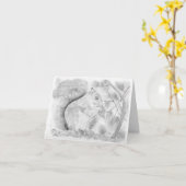 松の木のリス カード (黄色い花)