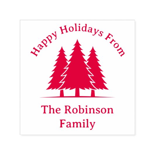 松の木の三つ素朴の挨拶 セルフインキングスタンプ (デザイン)