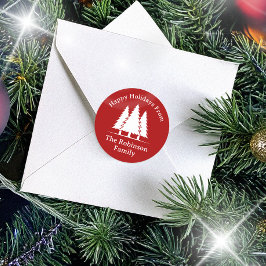 松の木の三つ素朴の挨拶 ラウンドシール