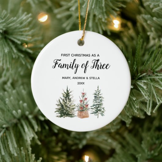 松の木の三家としてのクリスマス セラミックオーナメント (ツリー)