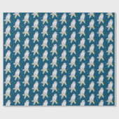 松の木の上の雪の白いフクロウ ラッピングペーパー (フラット)