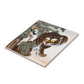 松の木の下のタイガーとマゲピミンファ タイル (側面)