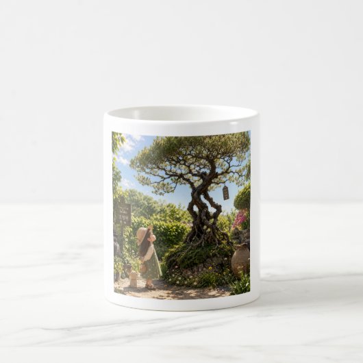 松の木の下のマグカップ 🌲 コーヒーマグカップ (中央)