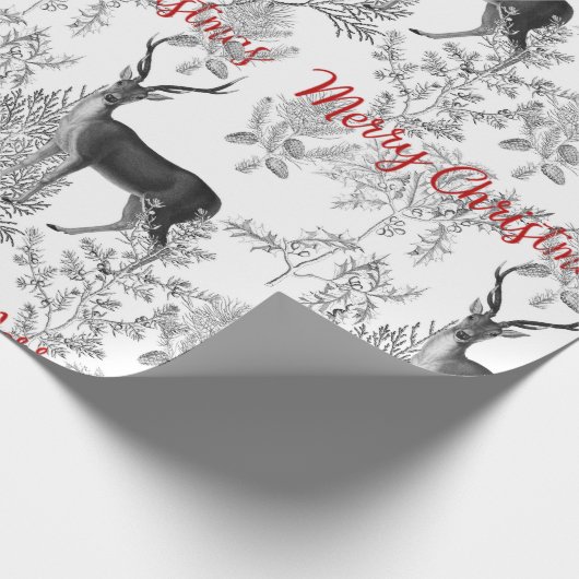 松の木の中のメリークリスマス ラッピングペーパー (角)