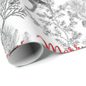 松の木の中のメリークリスマス ラッピングペーパー (ロールコーナー)