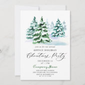 松の木の企業のクリスマスホリデーパーティー 招待状 (正面)