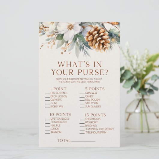 松の木の何が財布のブライダルシャワーゲーム 便箋 (スタンド正面)