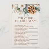 松の木の何と新郎はブライダルシャワーゲーム 便箋 (正面/裏面)