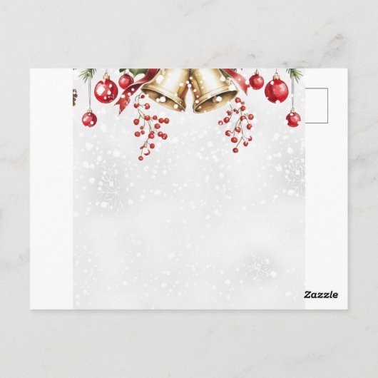松の木の写真フレームクリスマスホリデーカード ポストカード (裏面)