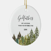 松の木の冬の森の森の神父 セラミックオーナメント (右)