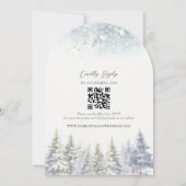 松の木の冬の結婚式 招待状 (裏面)
