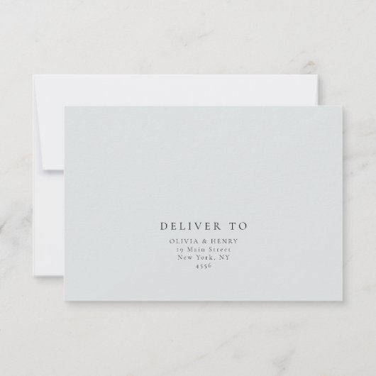 松の木の冬の結婚式RSVPエンクロージャカード 招待状 (裏面)