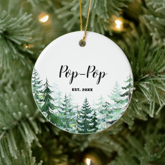 松の木の初めてのクリスマスを祖父母として セラミックオーナメント (ツリー)