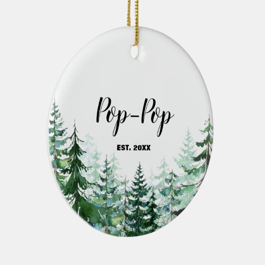 松の木の初めてのクリスマスを祖父母として セラミックオーナメント (右)