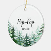 松の木の初めてのクリスマスを祖父母として セラミックオーナメント (左)