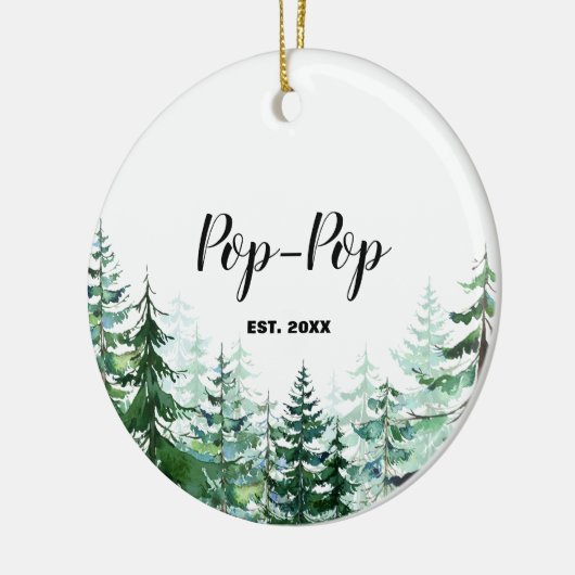 松の木の初めてのクリスマスを祖父母として セラミックオーナメント (左)