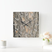 松の木の吠え声 スクエア壁時計 (ホーム)