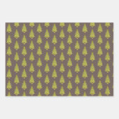 松の木の国の冬クリスマス ラッピングペーパーシート (正面3)