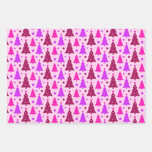 松の木の国の冬クリスマス ラッピングペーパーシート (正面2)