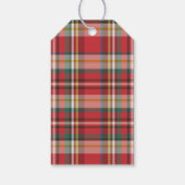 松の木の家族名Red Plaid 素朴 ギフトタグ (裏面)