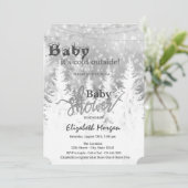 松の木の寒い外 赤ちゃん歓迎会 招待状 (スタンド正面)