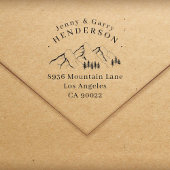 松の木の山のカップル結婚の差出人住所 セルフインキングスタンプ