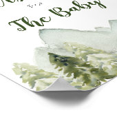 松の木の山の赤ちゃんシャワーの願いベビー ポスター (角)