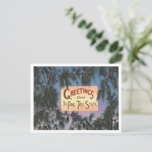 松の木の州、メイン旅行からの挨拶 ポストカード (スタンド正面)