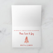 松の木の抽象芸術水の色メリークリスマス シーズンカード (内部)