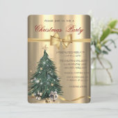 松の木の星がお辞儀するクリスマスパーティー 招待状 (スタンド正面)