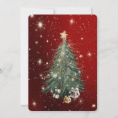 松の木の星がお辞儀するクリスマスパーティー 招待状 (裏面)