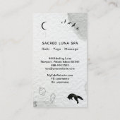 松の木の月を跳躍させている*~*の月の宇宙キツネ 名刺 (裏面)