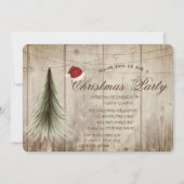 松の木の木目調のクリスマス企業イメージ 招待状 (正面)