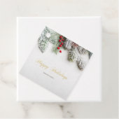 松の木の枝と雪のクリスマス フェイバータグ (インサイチュ)